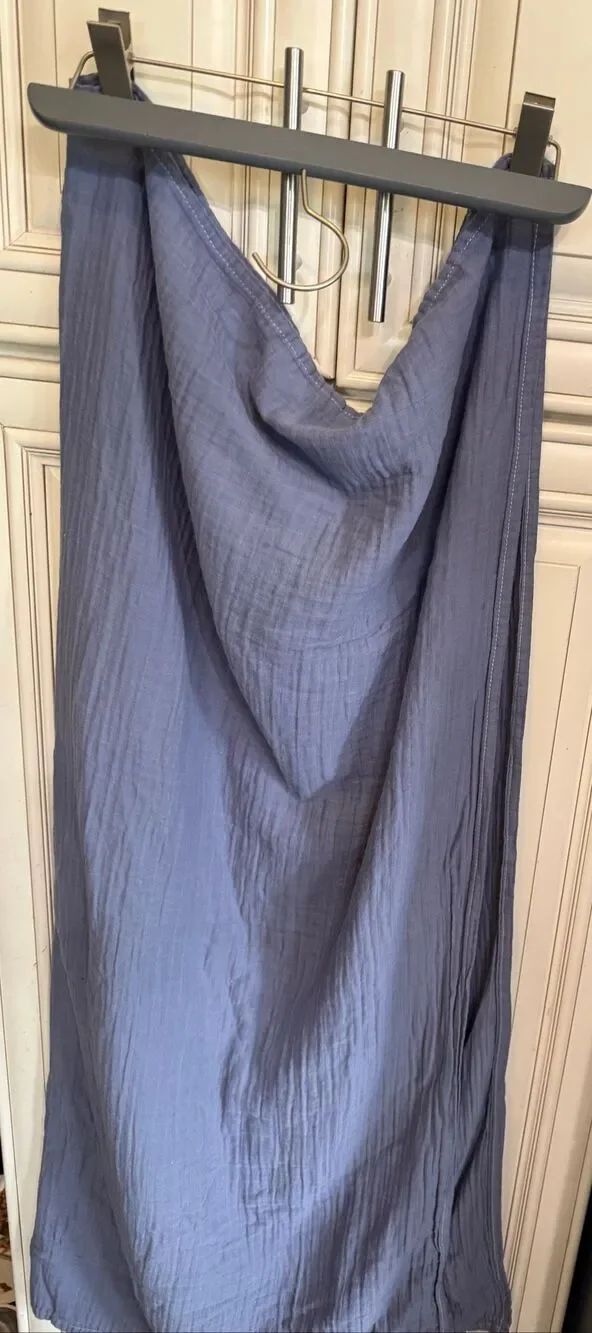 Pomiso Baby Newborn Muslin Cotton Receiving Swaddle Blankets Blue Size 120 x 120